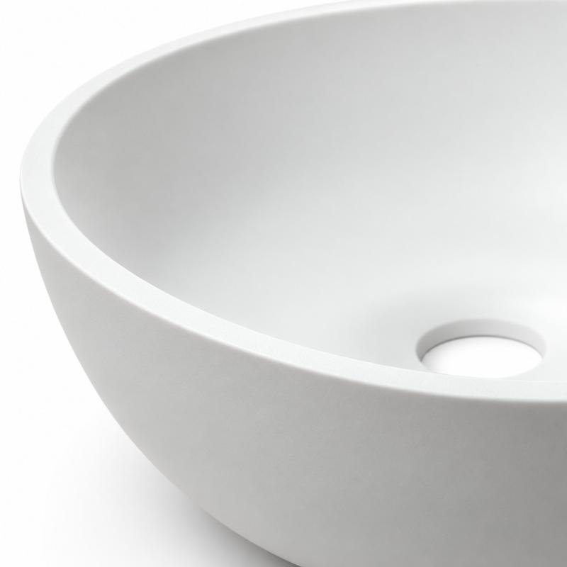 Solid S kleine waskom fontein Solid Surface rond 20 x 20 x 11 cm mat wit 1208953267